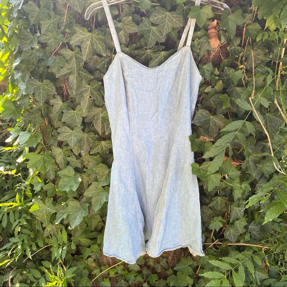 Denim a line mini dress summer